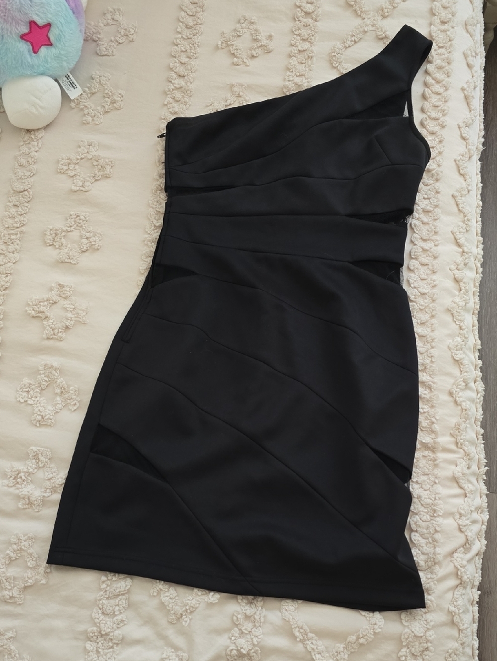 One-Shoulder Black Cocktail Dress